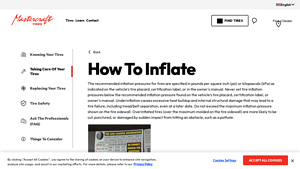 Mastercraft - Tire Inflation Guidelines