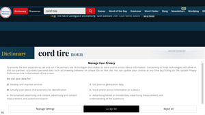Merriam-Webster - Cord Tire