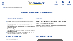 Michelin - Safe Inflation Instructions