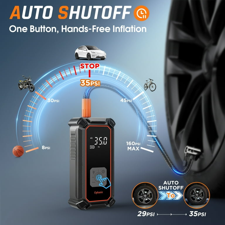 An application scenario or product detail of ophanie cordless portable tire inflator - Image 7