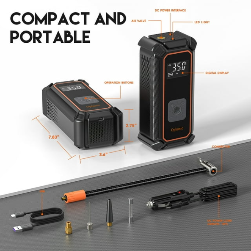 An application scenario or product detail of ophanie cordless portable tire inflator - Image 15