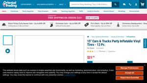 Oriental Trading - 15 Cars & Trucks Party Inflatable Vinyl Tires