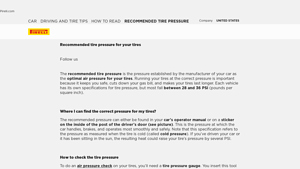 Pirelli - Recommended Tire Pressure Guide