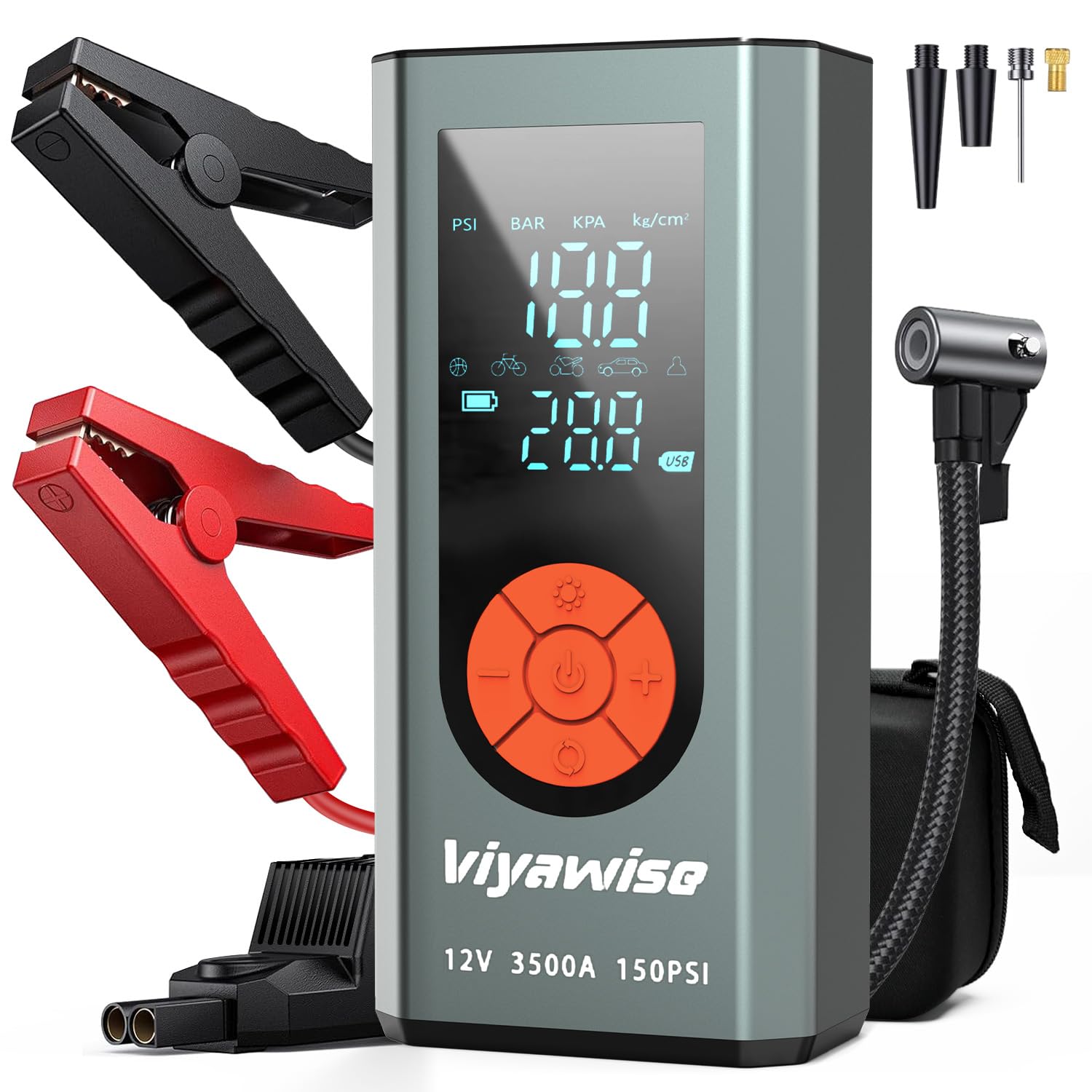 An application scenario or product detail of portable tire inflator and jump starter - Image 9