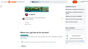 Reddit - Free Air for Tires in Lubbock