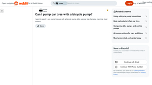 Reddit - Bicycle Pump for Car Tires