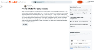 Presta Valve Inflator - Compact Compressor Accessory