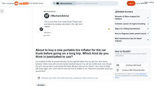 Reddit - Portable Tire Inflator for Car Trunk