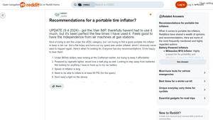 Tire Inflator - Fast Inflation Under $65