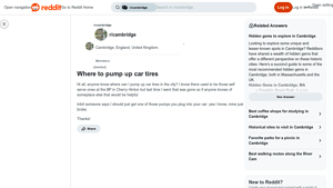 Tire Inflation Locations - Cambridge