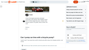 Reddit - Pumping Car Tires with a Bicycle Pump