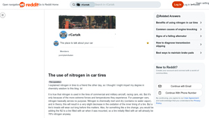 Reddit - Nitrogen in Tires