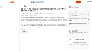 Dodge - Dart SXT Tire Pressure Guide