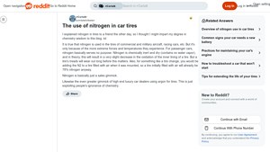 Reddit - Nitrogen in Tires