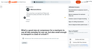 Reddit - Ideal Air Compressor for Mechanics