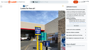 Lowes - Free Air for Tire Inflation