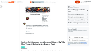 Reddit - Panniers vs. Soft Bags: Key Differences