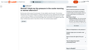 Reddit - Tire Pressure Tips