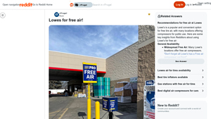 Lowes - Free Air for Tire Inflation