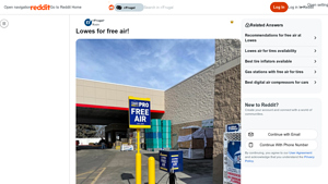Lowes - Free Air for Tire Inflation