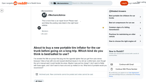 Reliable Portable Tire Inflator for Car Trunk