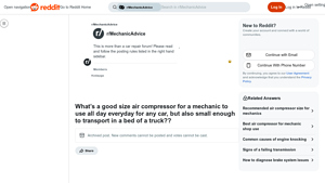 Reddit - Portable Air Compressor for Mechanics