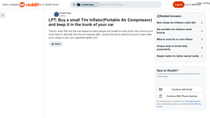 Reddit - Portable Tire Inflator