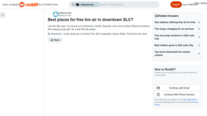 Reddit - Free Tire Air Locations in Downtown SLC