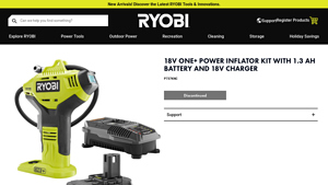 Ryobi - 18V ONE+ Power Inflator Kit