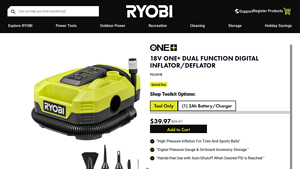 Ryobi - 18V ONE+ Dual Function Inflator/Deflator