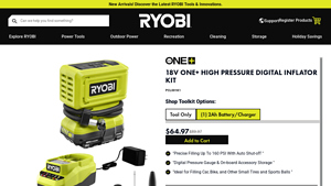 Ryobi - 18V ONE+ High Pressure Digital Inflator Kit