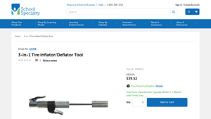 School Specialty - 3-in-1 Tire Inflator/Deflator Tool