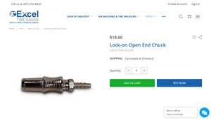 Excel Tire Gauge - Lock-on Open End Chuck