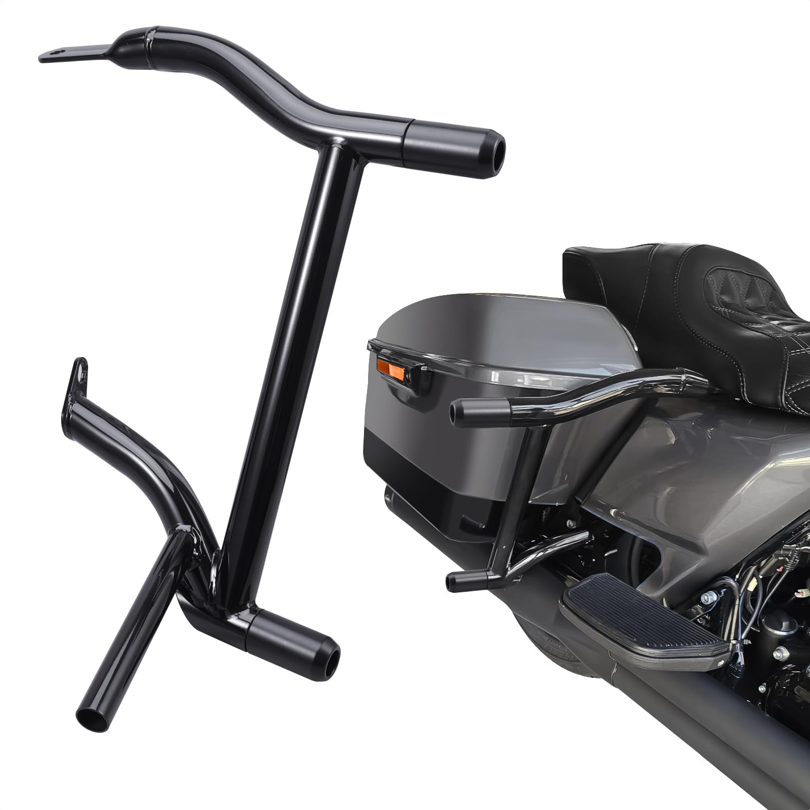 An application scenario or product detail of street glide crash bar saddle bag - Image 2