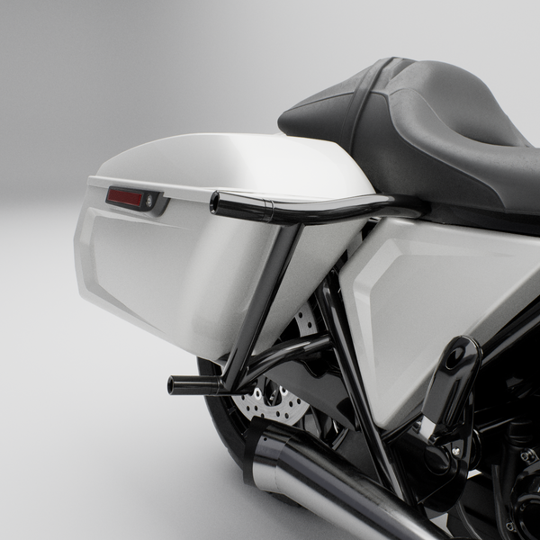 An application scenario or product detail of street glide crash bar saddle bag - Image 16