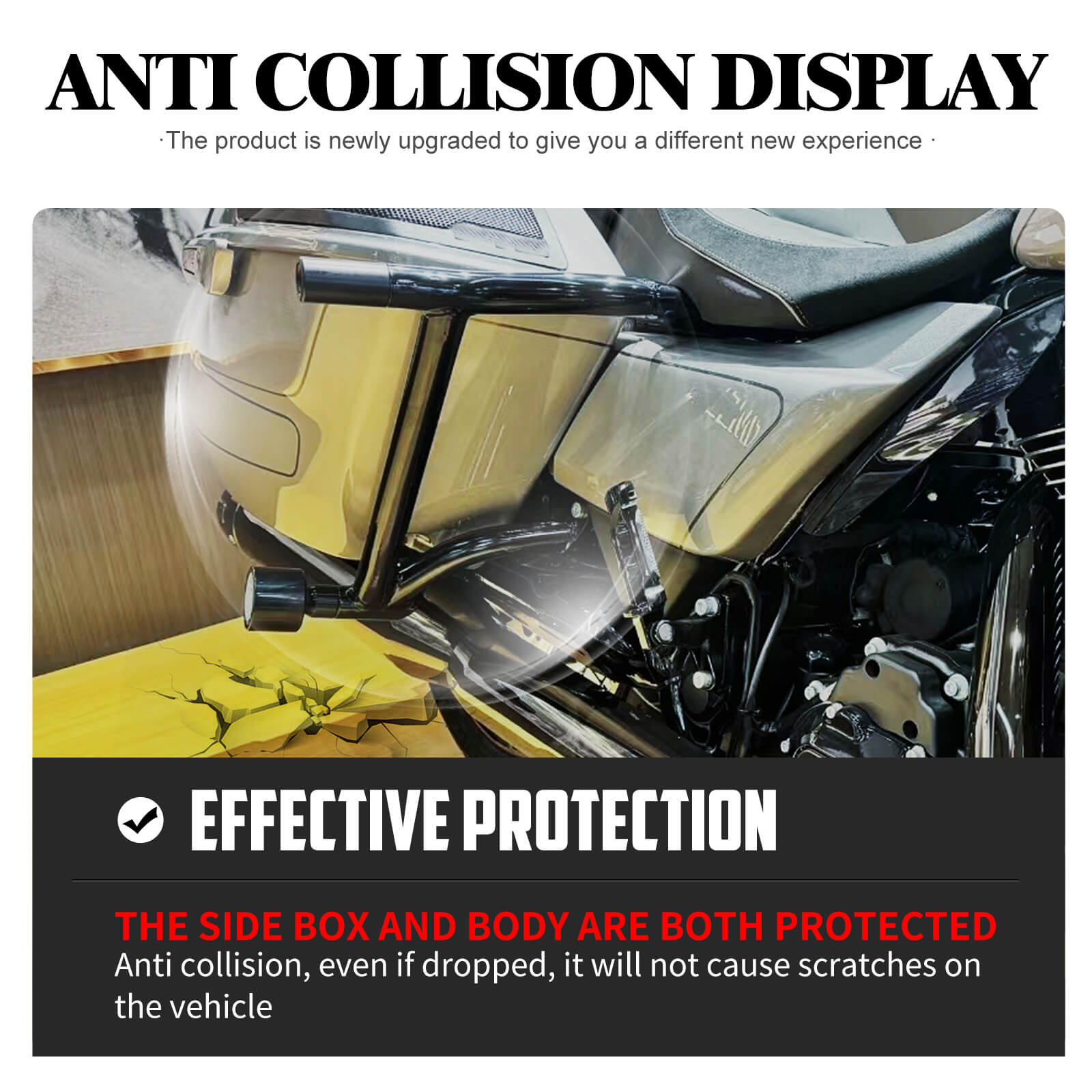 An application scenario or product detail of street glide crash bar saddle bag - Image 24