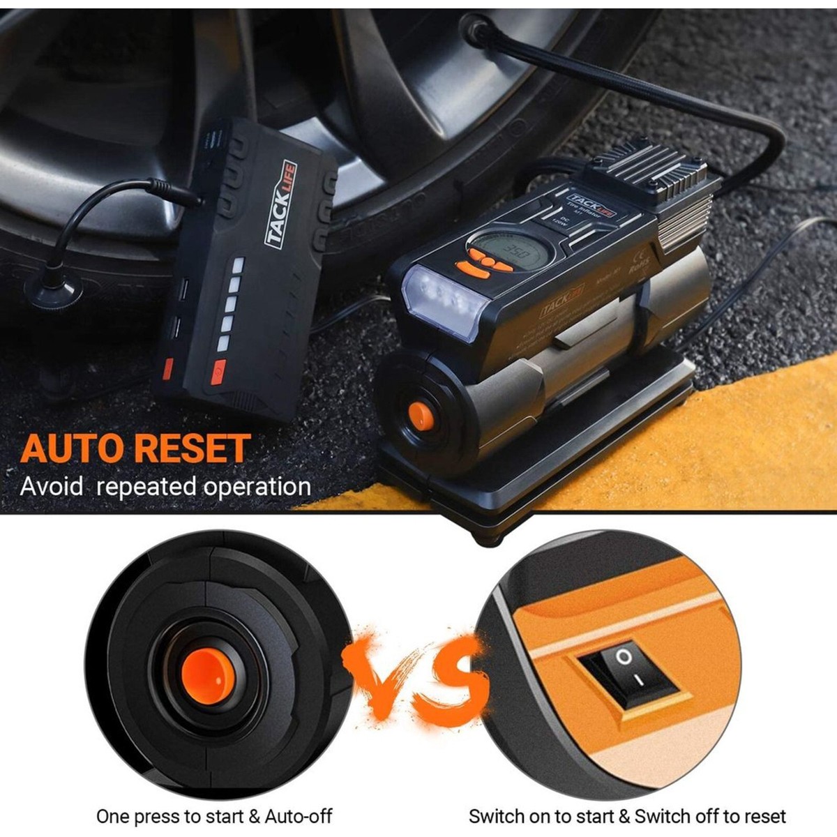 An application scenario or product detail of tacklife tire inflator - Image 9