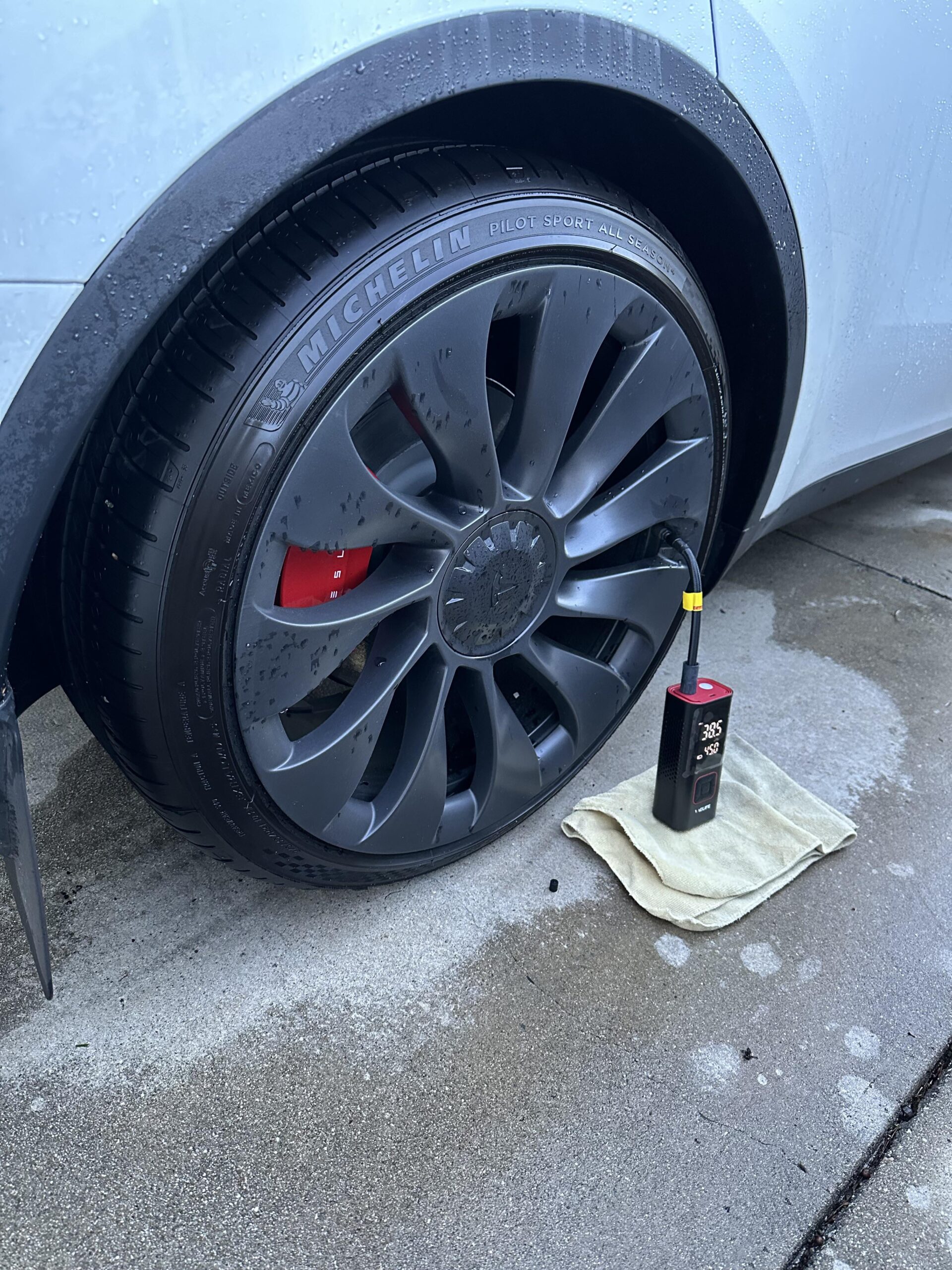 Featured image for the tesla tire inflation guide
