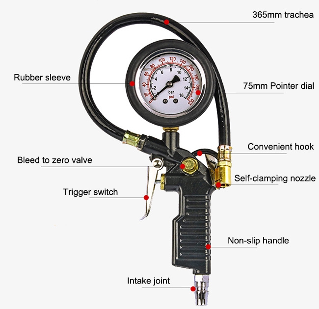 An application scenario or product detail of tire pressure gauge and filler - Image 3