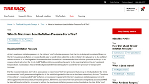 Tire Rack - Maximum Inflation Pressure