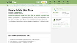 WikiHow - Inflate Bike Tires Guide