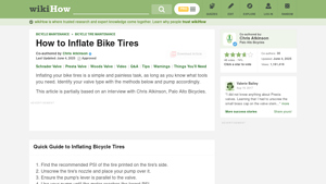 WikiHow - Inflating Bike Tires Guide