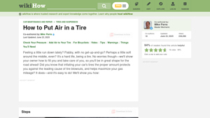 WikiHow - Tire Pressure Guide