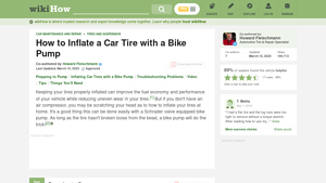 WikiHow - Inflate Car Tire with Bike Pump