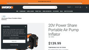 Worx - 20V Power Share Portable Inflator