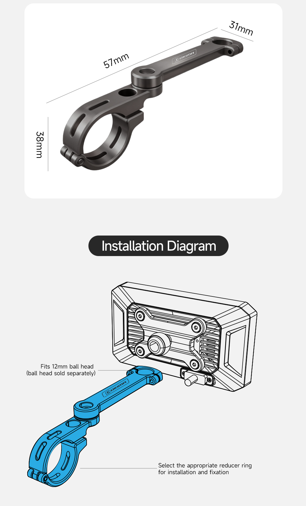 Crossbar Strip Pipe Clamp Bracket – Multi-Diameter Compatible – CK3-Z02